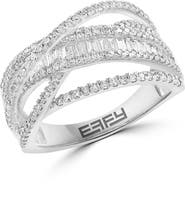 EFFY 14K White Gold Diamond Openwork Crossover Ring
