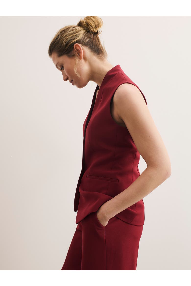 Clever Crepe Hartley Waistcoat, Alternate, color, Red