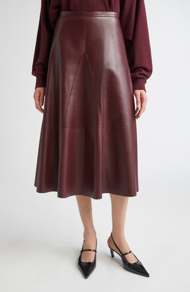 FFORME Selina Leather A-Line Skirt, Main, color,
