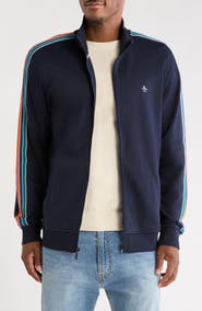 Original Penguin Stripe Fleece Track Jacket