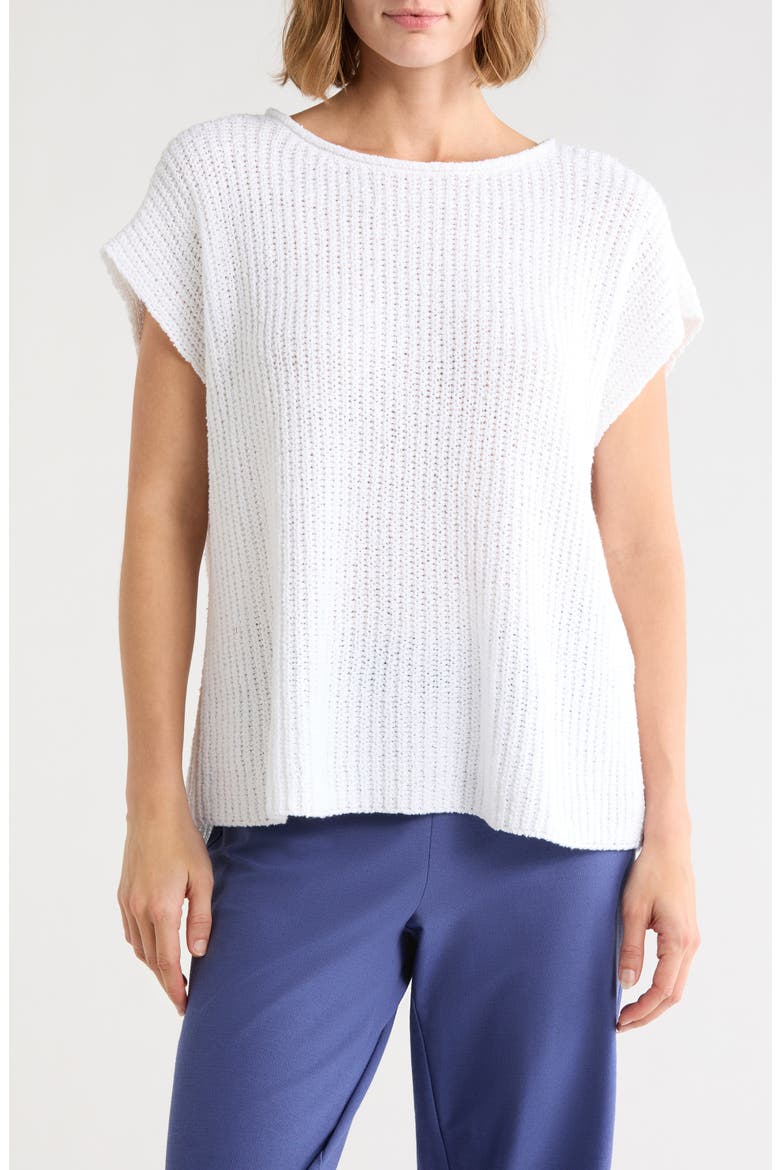 Organic Cotton Ballet Neck Sweater, Main, color, WHITE
