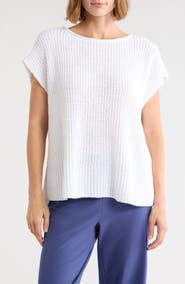 Eileen Fisher Organic Cotton Ballet Neck Sweater