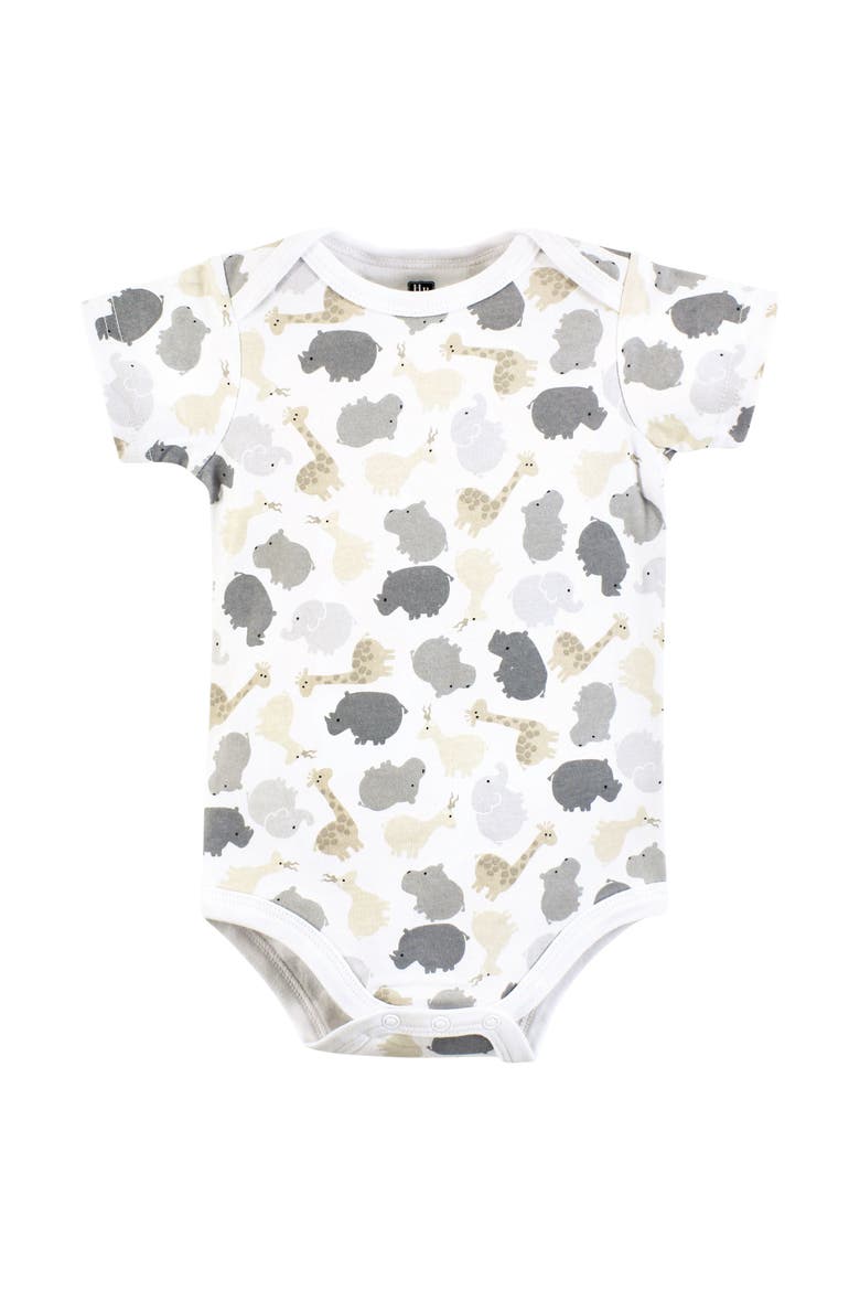 Cotton Bodysuits 3-Pack, Alternate, color, Safari Friends