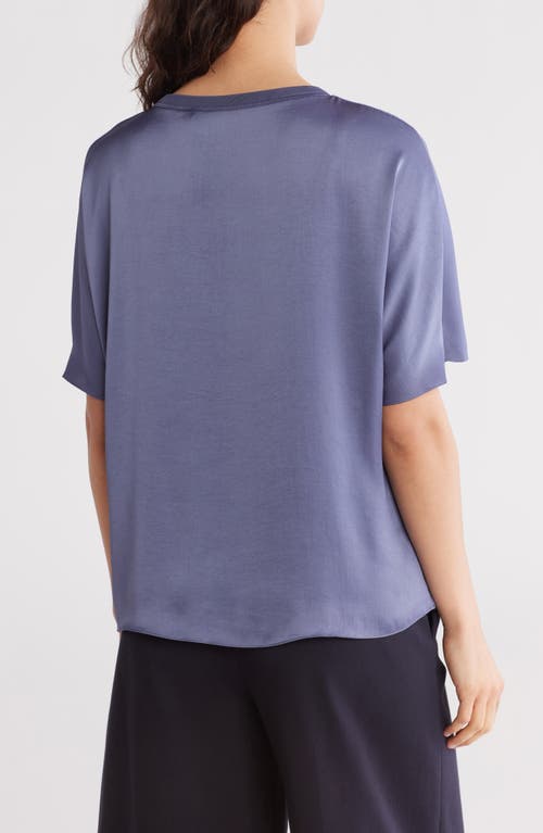 Theory Drape Satin Top In Aged Sapphire