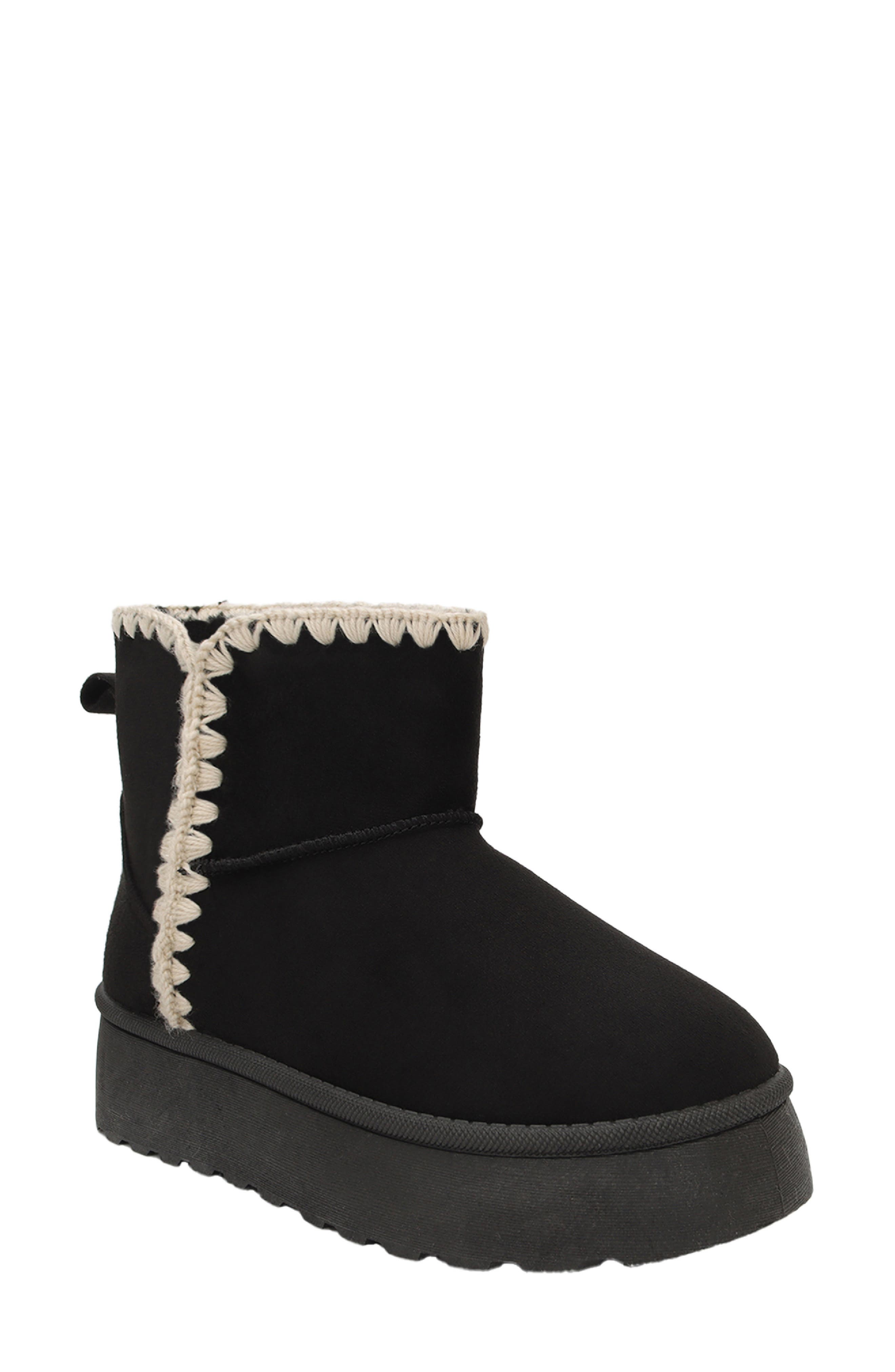 Seven7 Owen Embroidered Faux Suede Boot In Black
