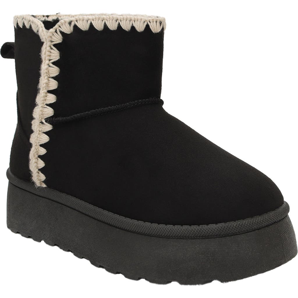 Seven7 Owen Embroidered Faux Suede Boot In Black