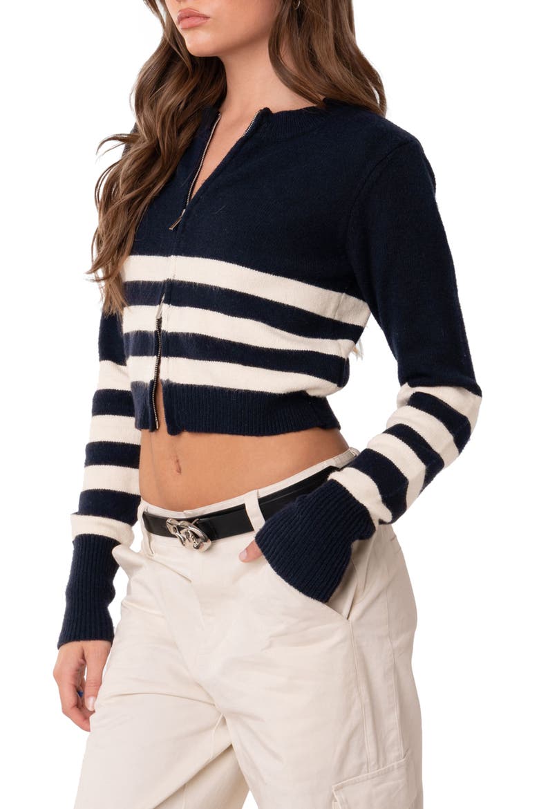 Tori Double Zip Sweater, Alternate, color, NAVY