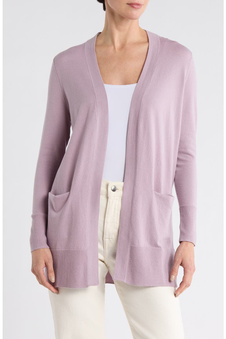 Open Front Cardigan, Main, color, PURPLE FOG