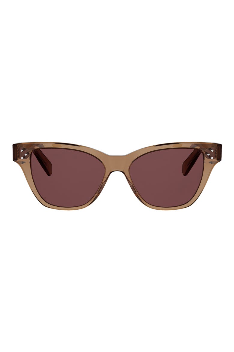 3 Dots 52mm Cat Eye Sunglasses, Main, color, ORANGE/ BROWN