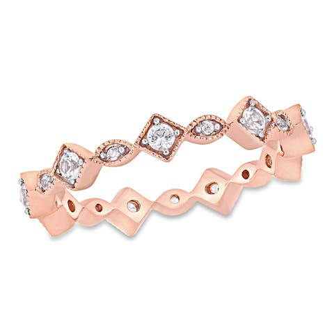 Lab-Created White Sapphire Eternity Ring 10k