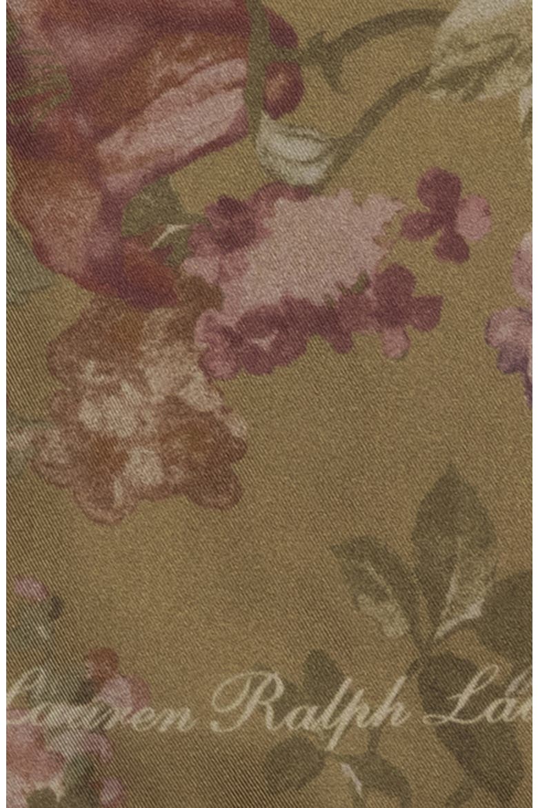 Floral Silk Square Scarf, Alternate, color, LAUREN CAMEL