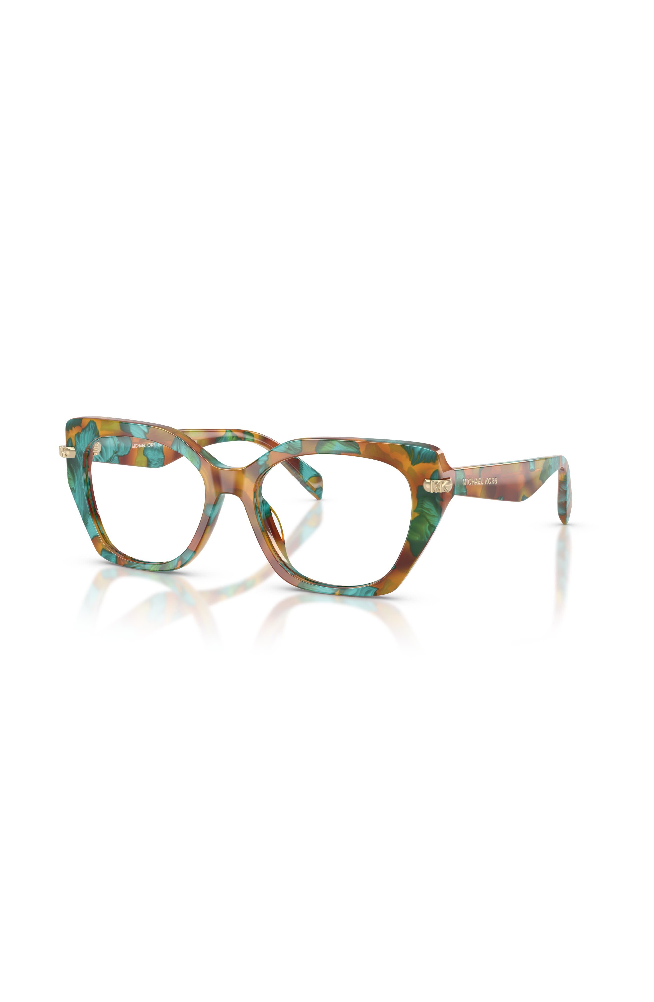 Michael Kors 53mm Irregular Optical Glasses In Multi