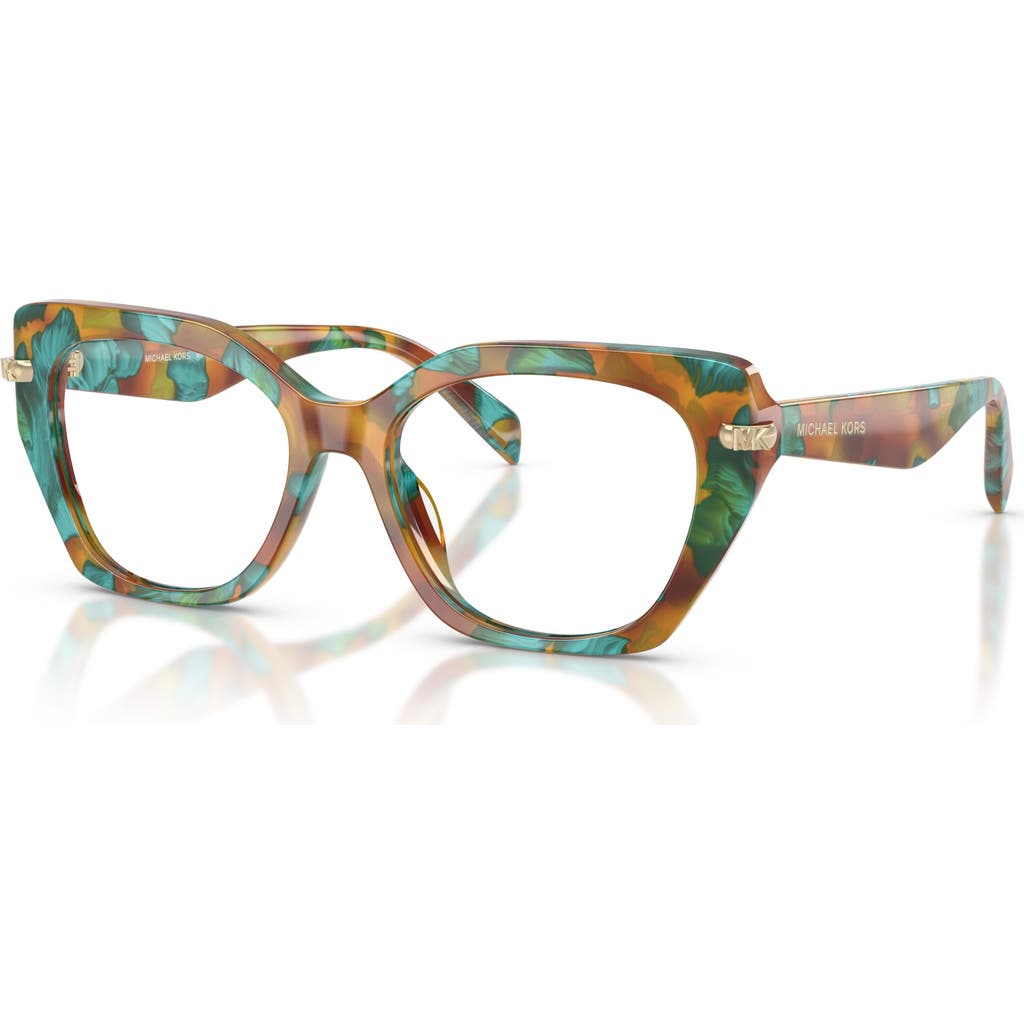 Michael Kors 53mm Irregular Optical Glasses In Multi