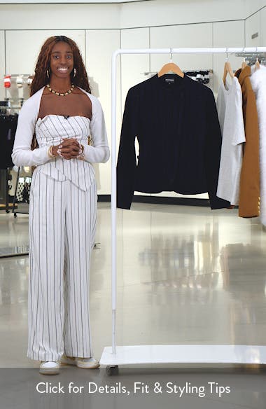 Emporio Armani Vertical Stripe Asymmetric Jacket | Nordstrom
