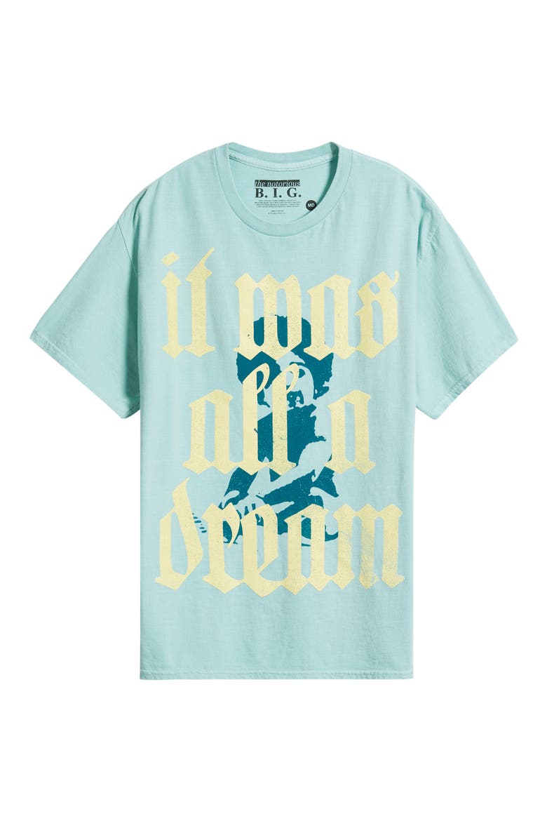 Biggie It Was All a Dream Cotton Graphic T-Shirt, Alternate, color, SEAFOAM