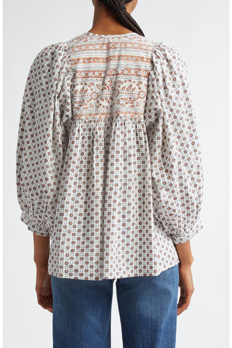 Charlie Print Tie Neck Blouse, Alternate, color, SEDONA
