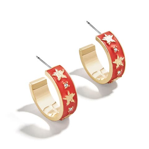 x BaubleBar Houston Astros Enamel Hoop Earrings