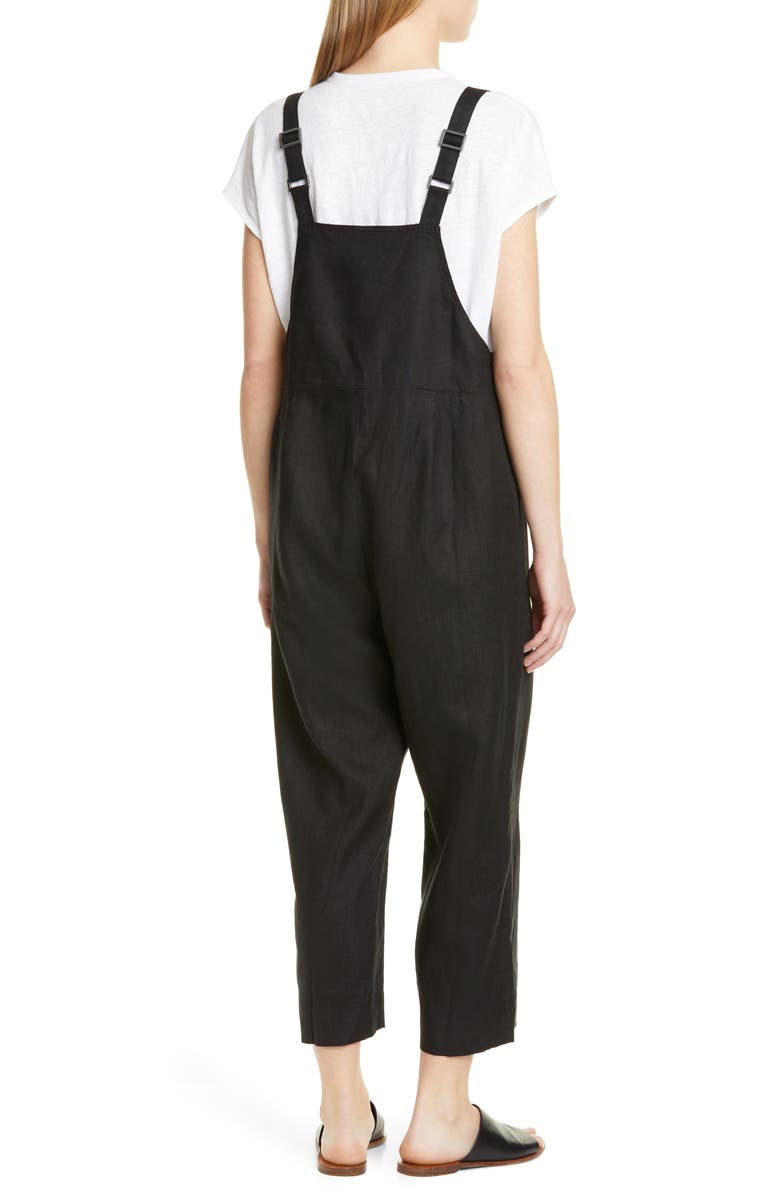 Eileen Fisher Crop Organic Linen Overalls, Alternate, color, 