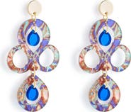 Toolally Petite Batik Earrings - Blue Splatter & Blue Mirror