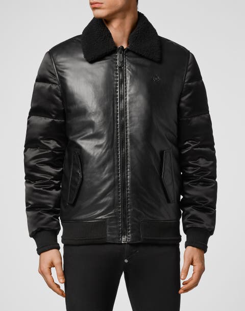 Lambskin And Nylon Down Bomber Philipp Plein Tm Men