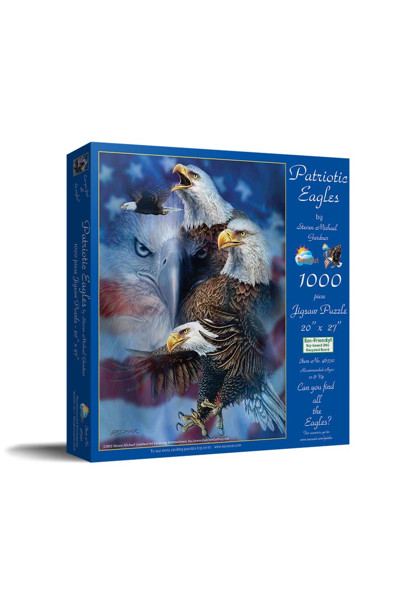 Patriotic Eagles 1000 piece Jigsaw Puzzle for Adults, Main, color, Multicolor