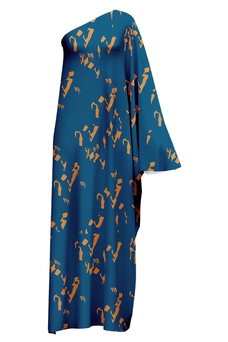 Satu One-Shoulder Dress, Alternate, color, BLUE