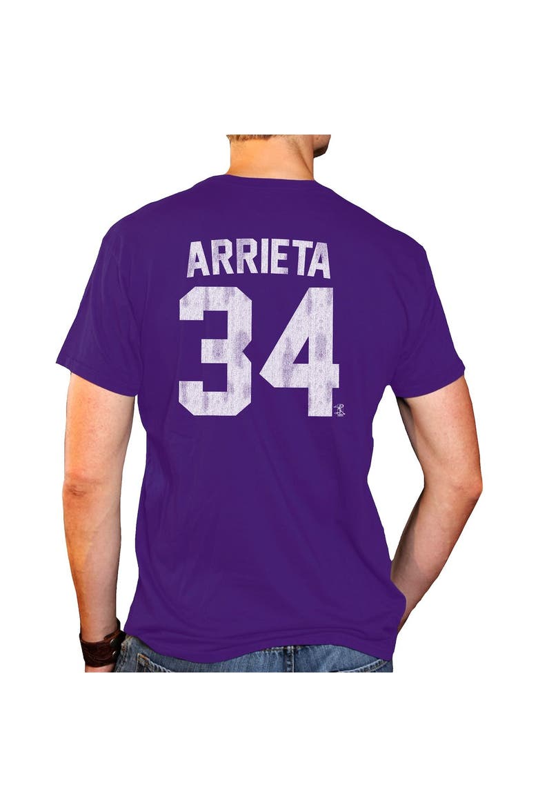 Men's Original Retro Brand Jake Arrieta Purple TCU Horned Frogs NCAA Baseball T-Shirt, Alternate, color, Purple