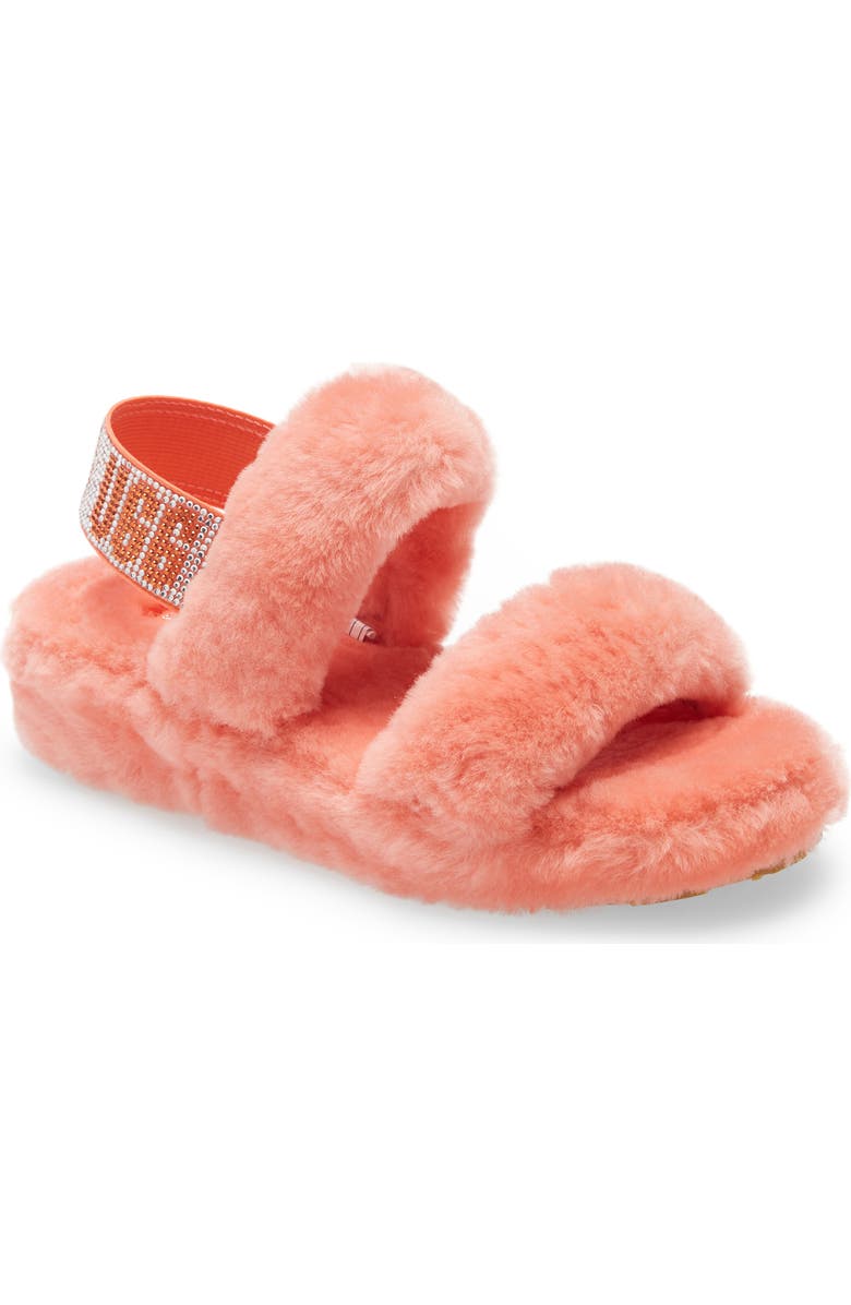 UGG<sup>®</sup> Oh Yeah Bling Genuine Shearling Slingback Sandal, Main, color,