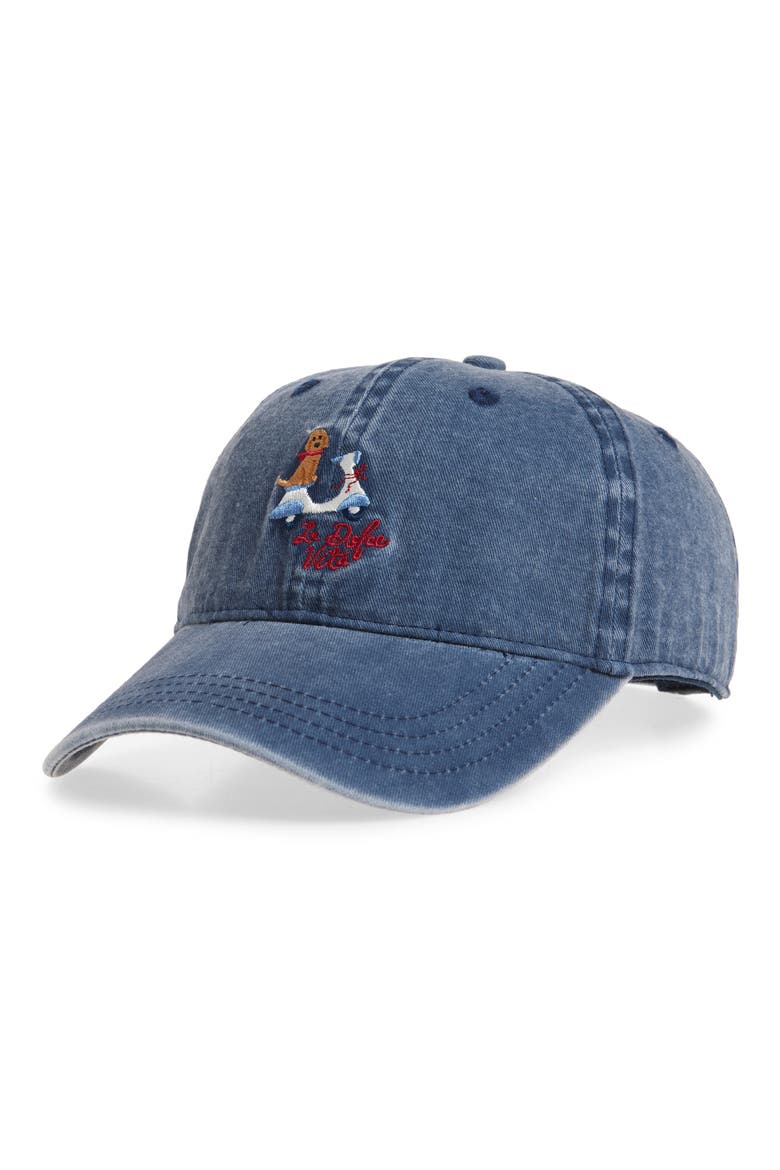 Dolce Vita Cotton Canvas Baseball Cap, Main, color, BLUE