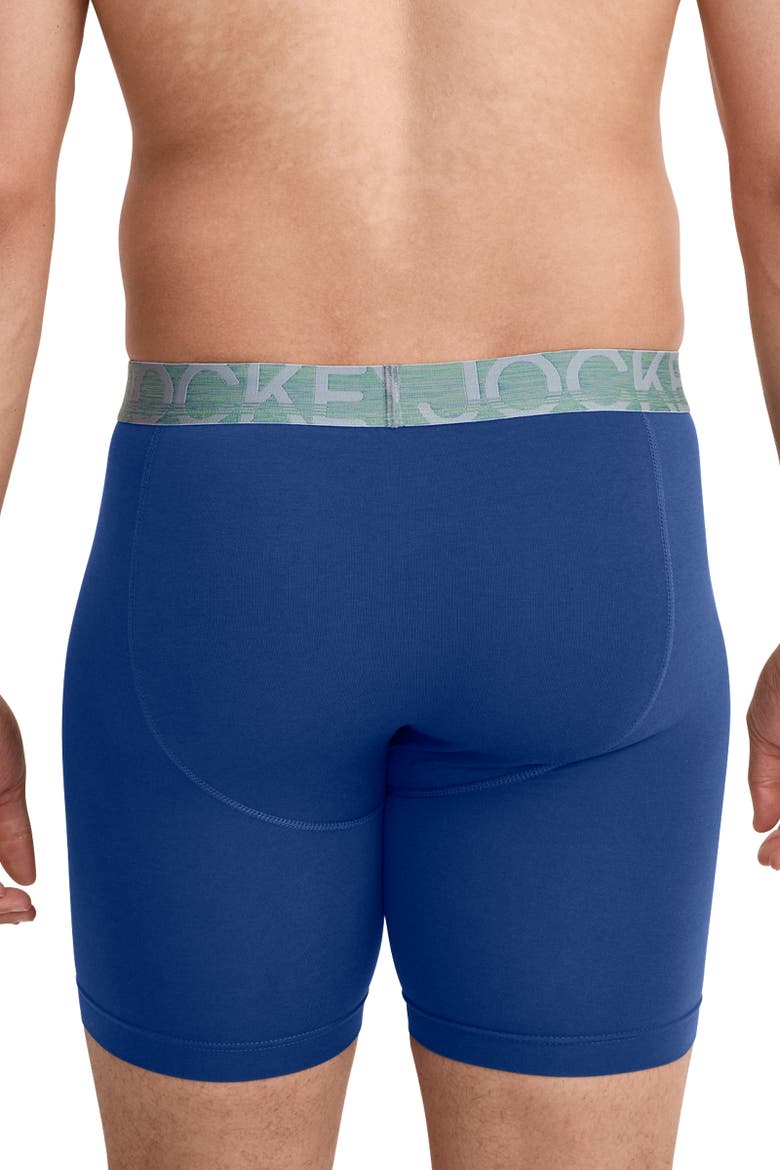 Men's ActiveStretch 7" Long Leg Boxer Brief - 3 Pack, Alternate, color, Charcoal Heather/Marina Blue