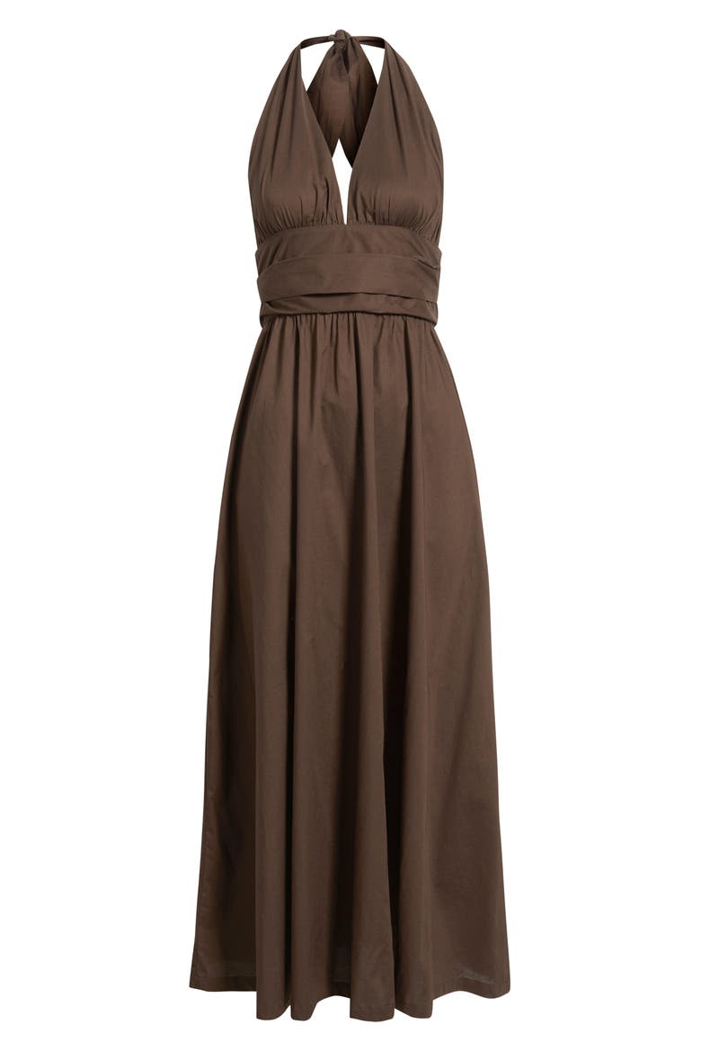 Lido Halter Maxi Dress, Alternate, color, ESPRESSO