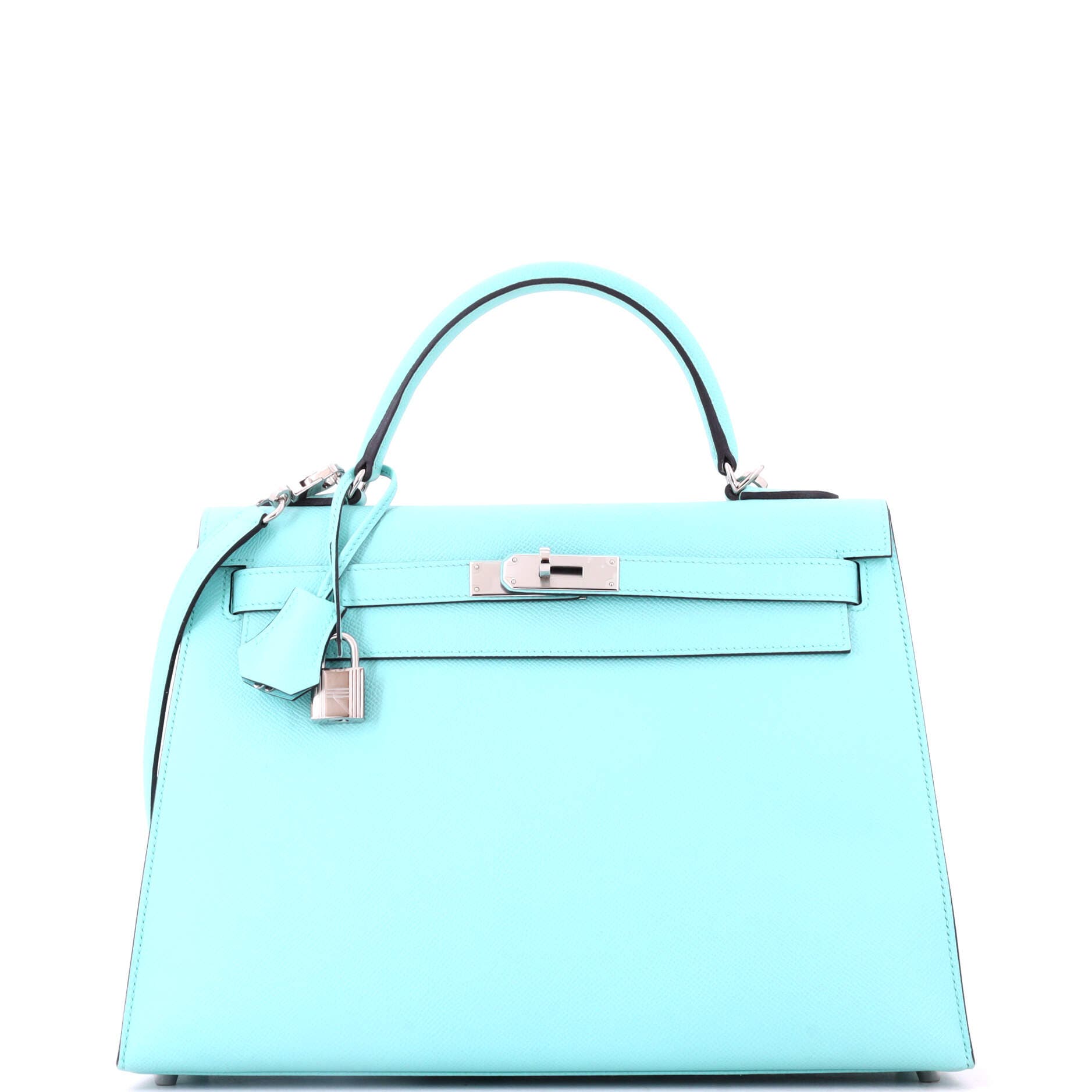 Kelly Handbag Blue Epsom with Palladium Hardware 32, Main, color, Blue