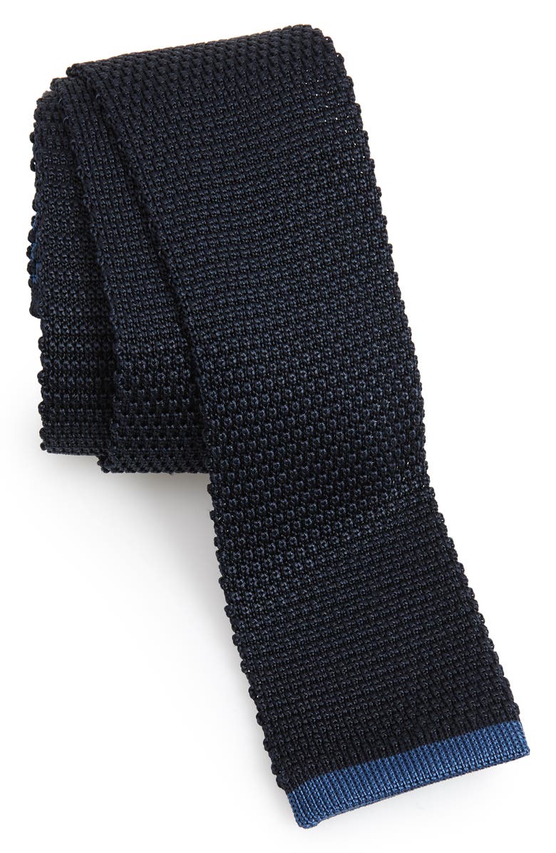 BOSS Solid Knit Silk Tie, Main, color, 