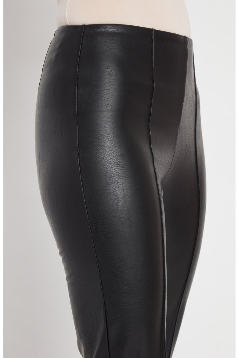 'Lyssentials Elysse Faux Leather Ankle Bootcut Pants, Alternate, color, BLACK
