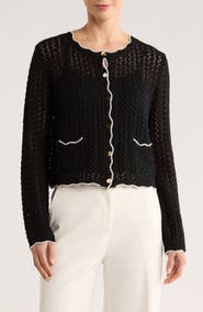 Gemma + Jane Scallop Edge Open Stitch Cardigan