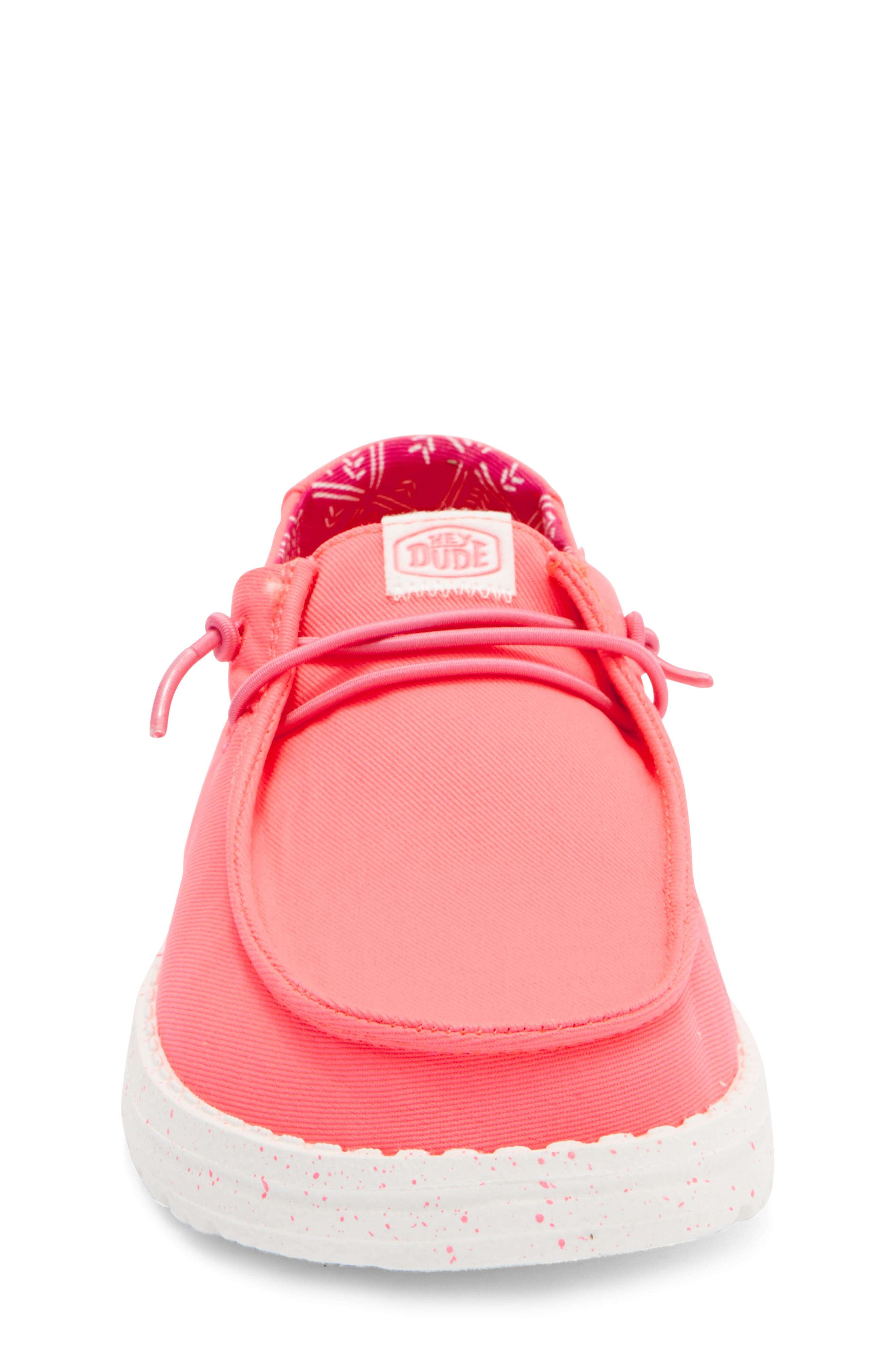 Hey Dude Kids' Wendy Washed Canvas Sneaker, Alternate, color, Pink
