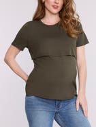 MOTHERHOOD MATERNITY Crewneck Short Sleeve Nursing Tee