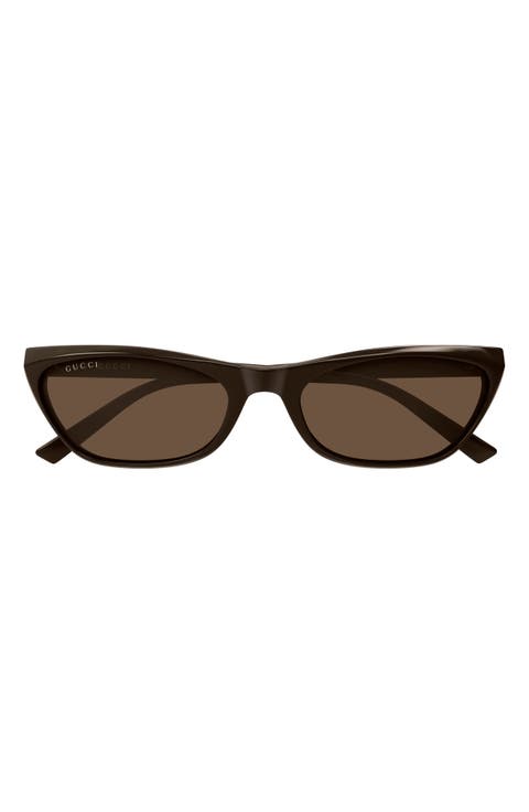 56mm Polarized Gradient Geometric Cat Eye Sunglasses