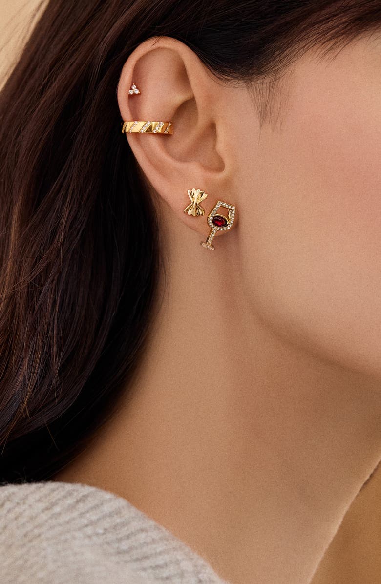 BaubleBar Wine & Pasta Set of 2 Stud Earrings, Alternate, color, Red