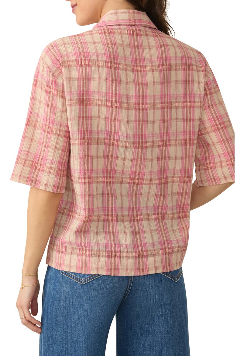 Canyon Haze Plaid Organic Cotton Gauze Camp Shirt, Alternate, color, TERRACOTTA SUNRISE PLAID