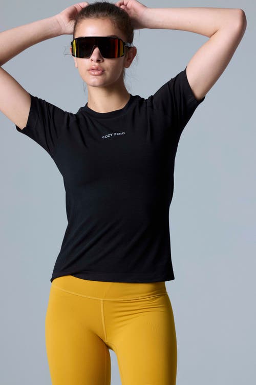Cozy Zero Tech Merino Light Weight Daily Tee In Black