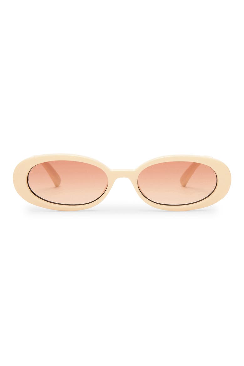 Outta Love 51mm Oval Sunglasses, Main, color, ECRU/ WARM BROWN GRAD