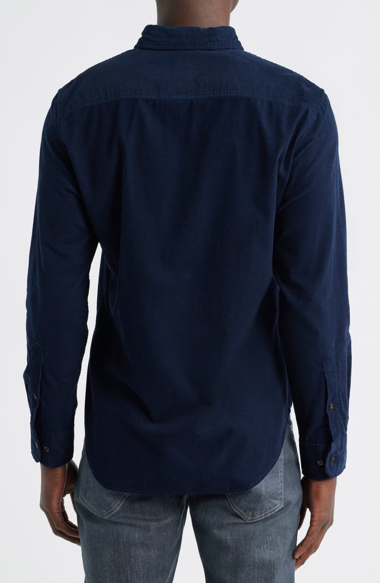 Bonobos Stretch Cotton Corduroy Button-Down Shirt, Alternate, color, Navy Blazer
