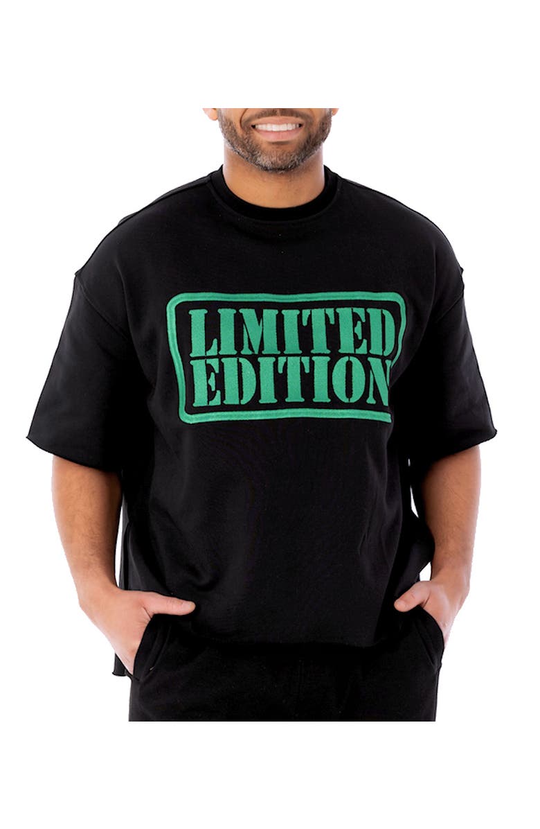 Dai Moda Menswear Limited Edition Split Hem Sweatshirt, Main, color, Black