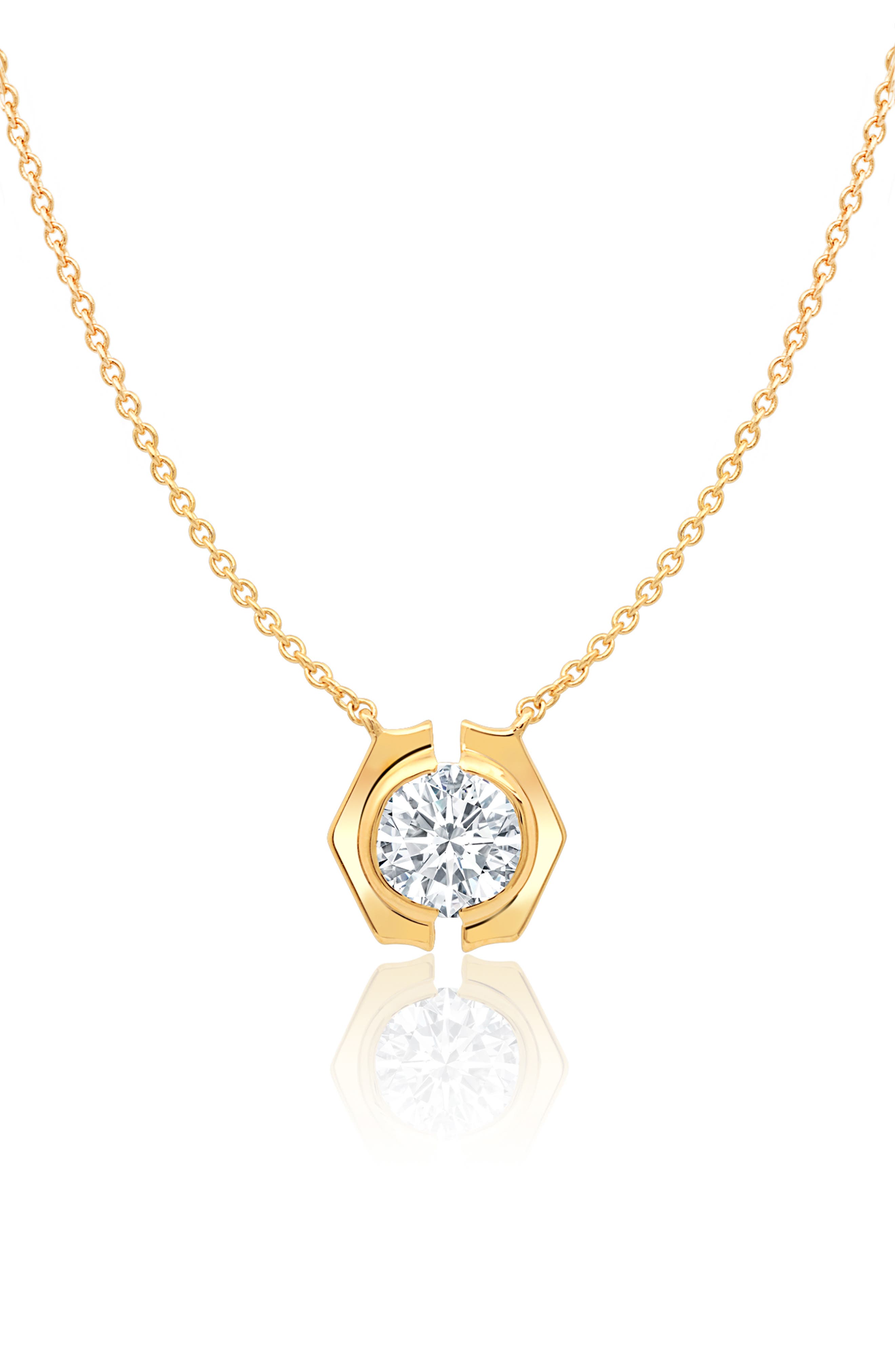 18KT YELLOW GOLD / CLEAR STONE