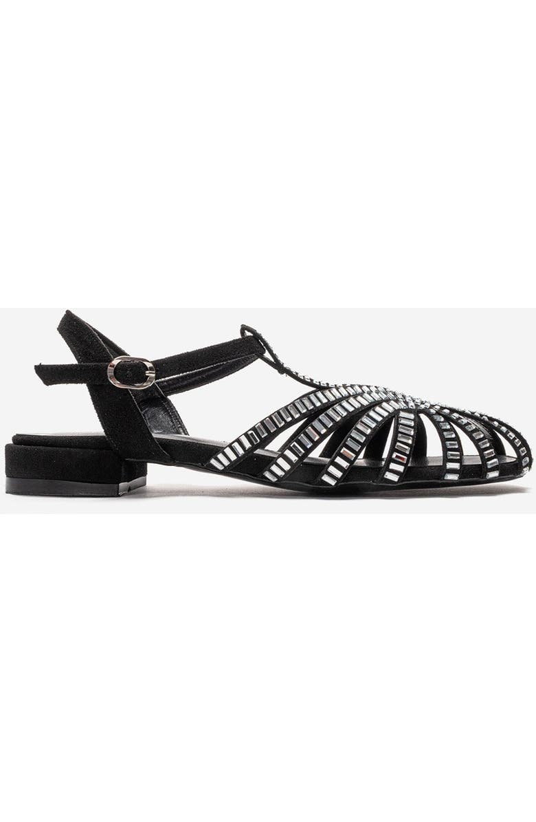 Prologue Shoes Lavina Embellished Sandal, Alternate, color, Black Suede