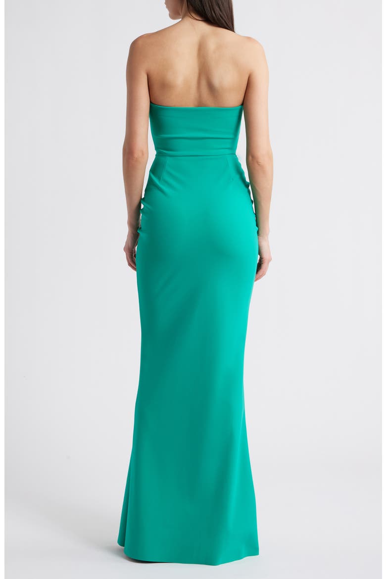 Bairei Strapless Trumpet Gown, Alternate, color, EMERALDO