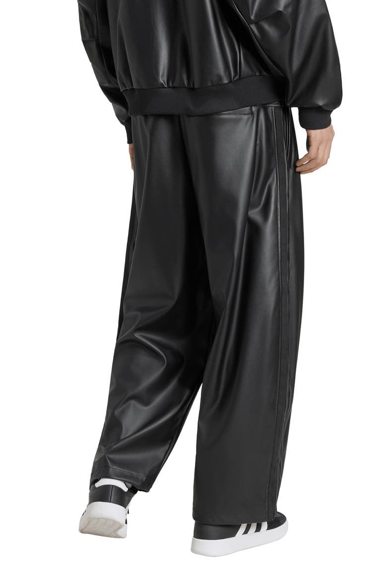 Faux Leather Wide Leg Pants, Alternate, color, BLACK/ BLACK