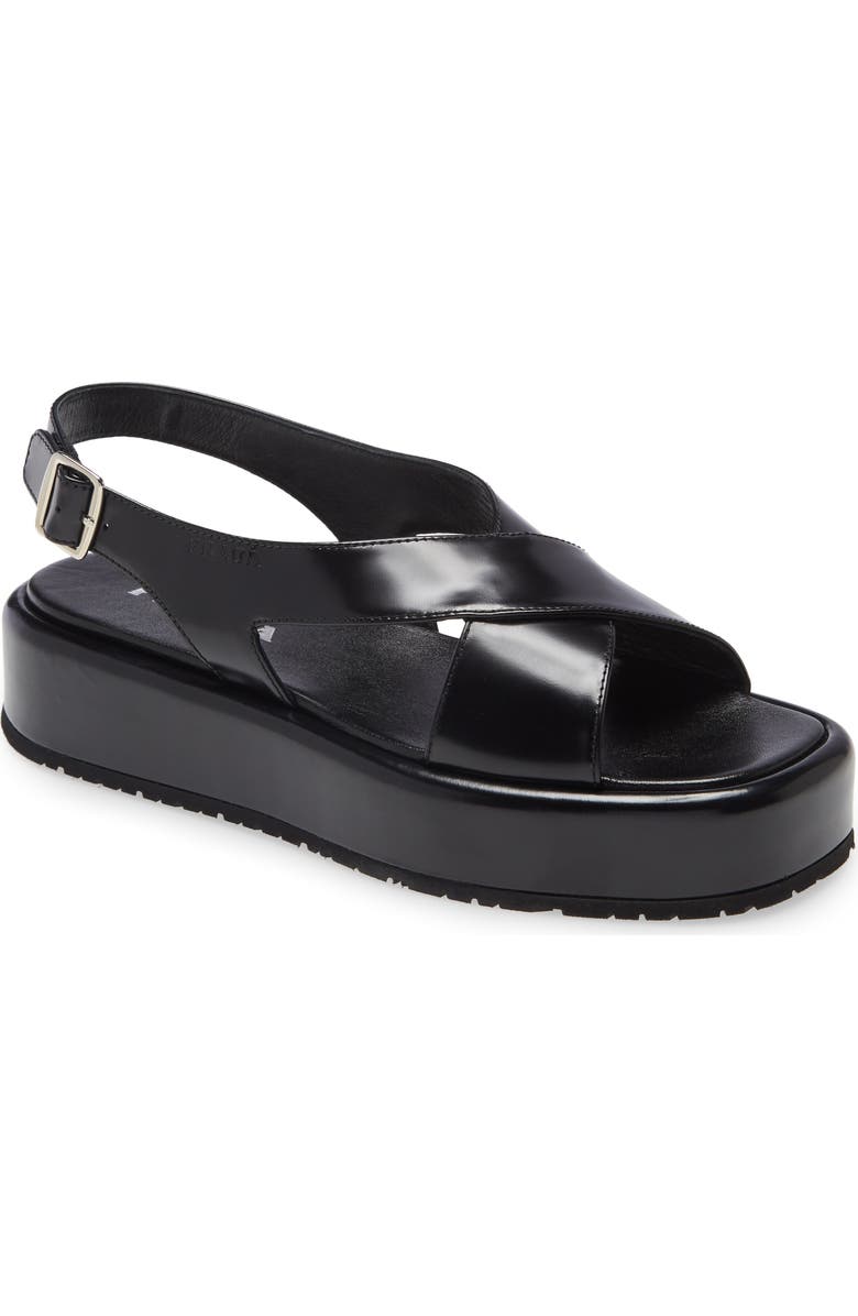 Prada Cross Strap Platform Sandal, Main, color,