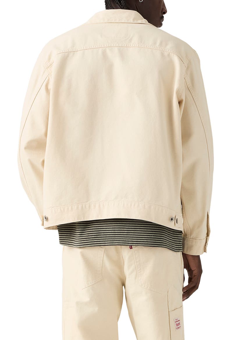 Sunrise Cotton Canvas Trucker Jacket, Alternate, color, UNDYED ECRU GREIGE